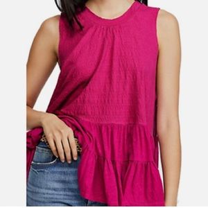 🆕 🎉HP🎉Free People Jungle Flower Pink Tiered Tunic Top